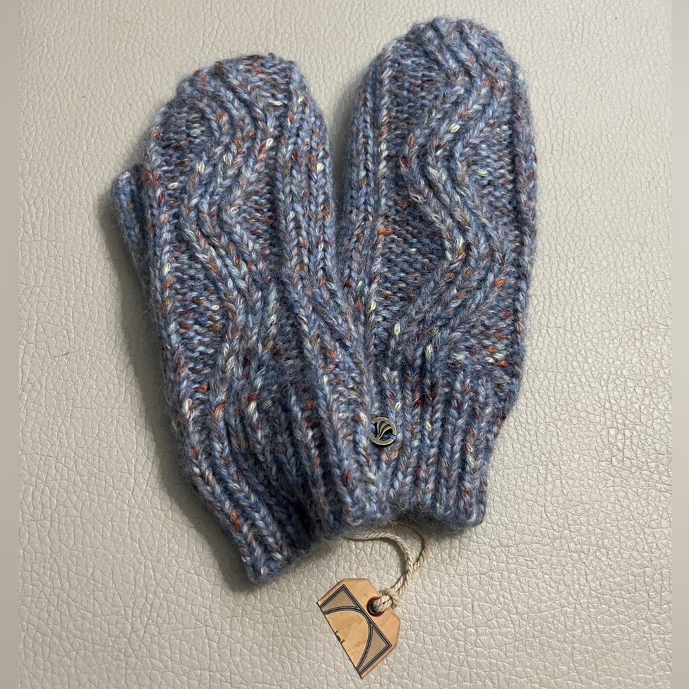 NWT - Fat Face Fleece Lined Wool Blended Ribbed Knit Mittens